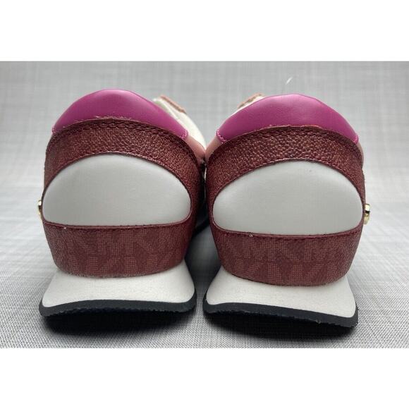 MICHAEL Michael Kors Women's Callan Trainers Cinnamon Maroon White Pink Size 9.5 - Picture 2 of 7